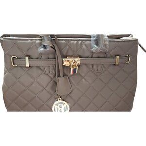 NWT Badgley Mischka Large Quilted Tote with front Lock
